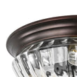 Load image into Gallery viewer, LightFixturesUSA - Oil Rubbed Bronze Fluted Glass Flush Mount Ceiling Light - Ceiling Light - Oil Rubbed Bronze -