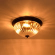 Load image into Gallery viewer, LightFixturesUSA - Oil Rubbed Bronze Fluted Glass Flush Mount Ceiling Light - Ceiling Light - Oil Rubbed Bronze -