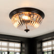 Load image into Gallery viewer, LightFixturesUSA - Oil Rubbed Bronze Fluted Glass Flush Mount Ceiling Light - Ceiling Light - Oil Rubbed Bronze -