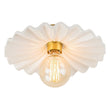 Load image into Gallery viewer, LightFixturesUSA - (OpenBox) 1 - Light Creamy Ceramic Shade Semi Flush Mount - Ceiling Light - Brass -