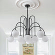 Load image into Gallery viewer, LightFixturesUSA - (OpenBox) 10 - Light Frosted Glass Globe Bubble Chandelier - Chandelier - Black -