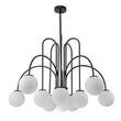 Load image into Gallery viewer, LightFixturesUSA - (OpenBox) 10 - Light Frosted Glass Globe Bubble Chandelier - Chandelier - Black -