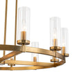 Load image into Gallery viewer, LightFixturesUSA - (OpenBox) 12 - Light Clear Glass Shade Wagon Wheel Chandelier - Chandelier - Black -