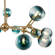 Load image into Gallery viewer, LightFixturesUSA - (OpenBox) 15 - Light Blue Glass Globe Bubble Sputnik Branch Chandelier - Chandelier - Black -