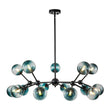 Load image into Gallery viewer, LightFixturesUSA - (OpenBox) 15 - Light Blue Glass Globe Bubble Sputnik Branch Chandelier - Chandelier - Black -