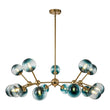 Load image into Gallery viewer, LightFixturesUSA - (OpenBox) 15 - Light Blue Glass Globe Bubble Sputnik Branch Chandelier - Chandelier - Black -