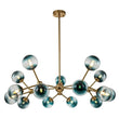 Load image into Gallery viewer, LightFixturesUSA - (OpenBox) 15 - Light Blue Glass Globe Bubble Sputnik Branch Chandelier - Chandelier - Black -