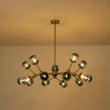 Load image into Gallery viewer, LightFixturesUSA - (OpenBox) 15 - Light Blue Glass Globe Bubble Sputnik Branch Chandelier - Chandelier - Black -