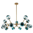 Load image into Gallery viewer, LightFixturesUSA - (OpenBox) 15 - Light Blue Glass Globe Bubble Sputnik Branch Chandelier - Chandelier - Black -