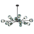 Load image into Gallery viewer, LightFixturesUSA - (OpenBox) 15 - Light Branch Blue Glass Globe Bubble Chandelier - Chandelier - Black - 15 - Lt