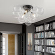 Load image into Gallery viewer, LightFixturesUSA - (OpenBox) 3 - Light Brass Cluster Clear Glass Globe Bubble Ceiling Light - Ceiling Light - Black -