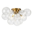 Load image into Gallery viewer, LightFixturesUSA - (OpenBox) 3 - Light Brass Cluster Clear Glass Globe Bubble Ceiling Light - Ceiling Light - Brass -
