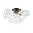 Load image into Gallery viewer, LightFixturesUSA - (OpenBox) 3 - Light Brass Cluster Clear Glass Globe Bubble Ceiling Light - Ceiling Light - Nickel -