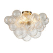 Load image into Gallery viewer, LightFixturesUSA - (OpenBox) 3 - Light Cluster Ribbed Glass Bubble Semi Flush Chandelier - Chandelier - Brass - 3 - Lt