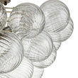 Load image into Gallery viewer, LightFixturesUSA - (OpenBox) 3 - Light Cluster Ribbed Glass Bubble Semi Flush Chandelier - Chandelier - Nickel - 3 - Lt