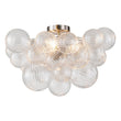 Load image into Gallery viewer, LightFixturesUSA - (OpenBox) 3 - Light Cluster Ribbed Glass Bubble Semi Flush Chandelier - Chandelier - Nickel - 3 - Lt