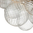 Load image into Gallery viewer, LightFixturesUSA - (OpenBox) 3 - Light Cluster Ribbed Glass Bubble Semi Flush Chandelier - Chandelier - Nickel - 3 - Lt