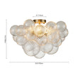 Load image into Gallery viewer, LightFixturesUSA - (OpenBox) 3 - Light Cluster Ribbed Glass Bubble Semi Flush Chandelier - Chandelier - Nickel - 3 - Lt