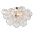 Load image into Gallery viewer, LightFixturesUSA - (OpenBox) 3 - Light Cluster Ribbed Glass Bubble Semi Flush Chandelier - Chandelier - Nickel - 3 - Lt