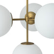 Load image into Gallery viewer, LightFixturesUSA - (OpenBox) 4 - Light Opal Glass Globe Sputnik Semi Flush Chandelier - Ceiling Light - Black -