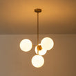 Load image into Gallery viewer, LightFixturesUSA - (OpenBox) 4 - Light Opal Glass Globe Sputnik Semi Flush Chandelier - Ceiling Light - Black -