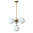 Load image into Gallery viewer, LightFixturesUSA - (OpenBox) 4 - Light Opal Glass Globe Sputnik Semi Flush Chandelier - Ceiling Light - Black -
