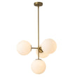 Load image into Gallery viewer, LightFixturesUSA - (OpenBox) 4 - Light Opal Glass Globe Sputnik Semi Flush Chandelier - Ceiling Light - Black -