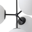 Load image into Gallery viewer, LightFixturesUSA - (OpenBox) 4 - Light Opal Glass Globe Sputnik Semi Flush Chandelier - Ceiling Light - Black -