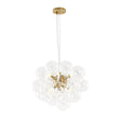 Load image into Gallery viewer, LightFixturesUSA - (OpenBox) 6 - Light Dimmable Brass Cluster Clear Glass Bubble Sphere Chandelier - Chandelier - Brass -