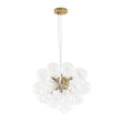 Load image into Gallery viewer, LightFixturesUSA - (OpenBox) 6 - Light Dimmable Brass Cluster Clear Glass Bubble Sphere Chandelier - Chandelier - Brass -