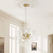 Load image into Gallery viewer, LightFixturesUSA - (OpenBox) 6 - Light Dimmable Brass Cluster Clear Glass Bubble Sphere Chandelier - Chandelier - Brass -