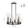Load image into Gallery viewer, LightFixturesUSA - (OpenBox) 8 - Light Glass Globe Wagon Wheel Chandelier - Chandelier - Black -