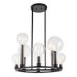 Load image into Gallery viewer, LightFixturesUSA - (OpenBox) 8 - Light Glass Globe Wagon Wheel Chandelier - Chandelier - Black -
