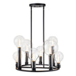 Load image into Gallery viewer, LightFixturesUSA - (OpenBox) 8 - Light Glass Globe Wagon Wheel Chandelier - Chandelier - Black -