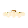Load image into Gallery viewer, LightFixturesUSA - (OpenBox) Bloom Brass Frosted Glass Bubble Semi Flush Chandelier - Chandelier - Brass -