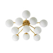 Load image into Gallery viewer, LightFixturesUSA - (OpenBox) Bloom Brass Frosted Glass Bubble Semi Flush Chandelier - Chandelier - Brass -