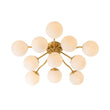 Load image into Gallery viewer, LightFixturesUSA - (OpenBox) Bloom Brass Frosted Glass Bubble Semi Flush Chandelier - Chandelier - Brass -