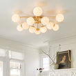 Load image into Gallery viewer, LightFixturesUSA - (OpenBox) Blossom 12 - Light Opal Glass Bubble Semi Flush Chandelier - Chandelier - 12 - Lt - Brass