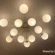 Load image into Gallery viewer, LightFixturesUSA - (OpenBox) Blossom 12 - Light Opal Glass Bubble Semi Flush Chandelier - Chandelier - 12 - Lt - Brass