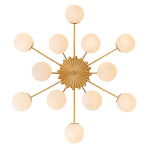 LightFixturesUSA - (OpenBox) Blossom 12 - Light Opal Glass Bubble Semi Flush Chandelier - Chandelier - 12 - Lt - Brass