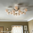 Load image into Gallery viewer, LightFixturesUSA - (OpenBox) Blossom 12 - Light Opal Glass Bubble Semi Flush Chandelier - Chandelier - 12 - Lt - Brass
