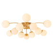 Load image into Gallery viewer, LightFixturesUSA - (OpenBox) Blossom 12 - Light Opal Glass Bubble Semi Flush Chandelier - Chandelier - 12 - Lt - Brass