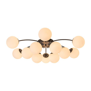 LightFixturesUSA - (OpenBox) Blossom 12 - Light Opal Glass Bubble Semi Flush Chandelier - Chandelier - 12 - Lt - Semi Flush - Black