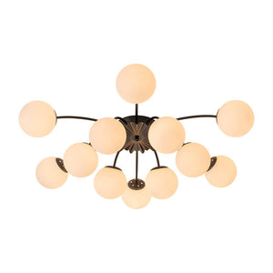 LightFixturesUSA - (OpenBox) Blossom 12 - Light Opal Glass Bubble Semi Flush Chandelier - Chandelier - 12 - Lt - Semi Flush - Black