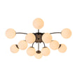 Load image into Gallery viewer, LightFixturesUSA - (OpenBox) Blossom 12 - Light Opal Glass Bubble Semi Flush Chandelier - Chandelier - 12 - Lt - Semi Flush - Black