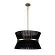 Load image into Gallery viewer, LightFixturesUSA - (OpenBox) Boho 2 - Tier Woven Thread Tapered Drum Pendant Light - Chandelier - Black - Large -