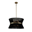 Load image into Gallery viewer, LightFixturesUSA - (OpenBox) Boho 2 - Tier Woven Thread Tapered Drum Pendant Light - Chandelier - Black - Large -
