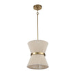 Load image into Gallery viewer, LightFixturesUSA - (OpenBox) Boho 2 - Tier Woven Thread Tapered Drum Pendant Light - Chandelier - Black - Large -