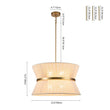 Load image into Gallery viewer, LightFixturesUSA - (OpenBox) Boho 2 - Tier Woven Thread Tapered Drum Pendant Light - Chandelier - Black - Large -