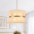 Load image into Gallery viewer, LightFixturesUSA - (OpenBox) Boho 2 - Tier Woven Thread Tapered Drum Pendant Light - Chandelier - Ivory - Large -